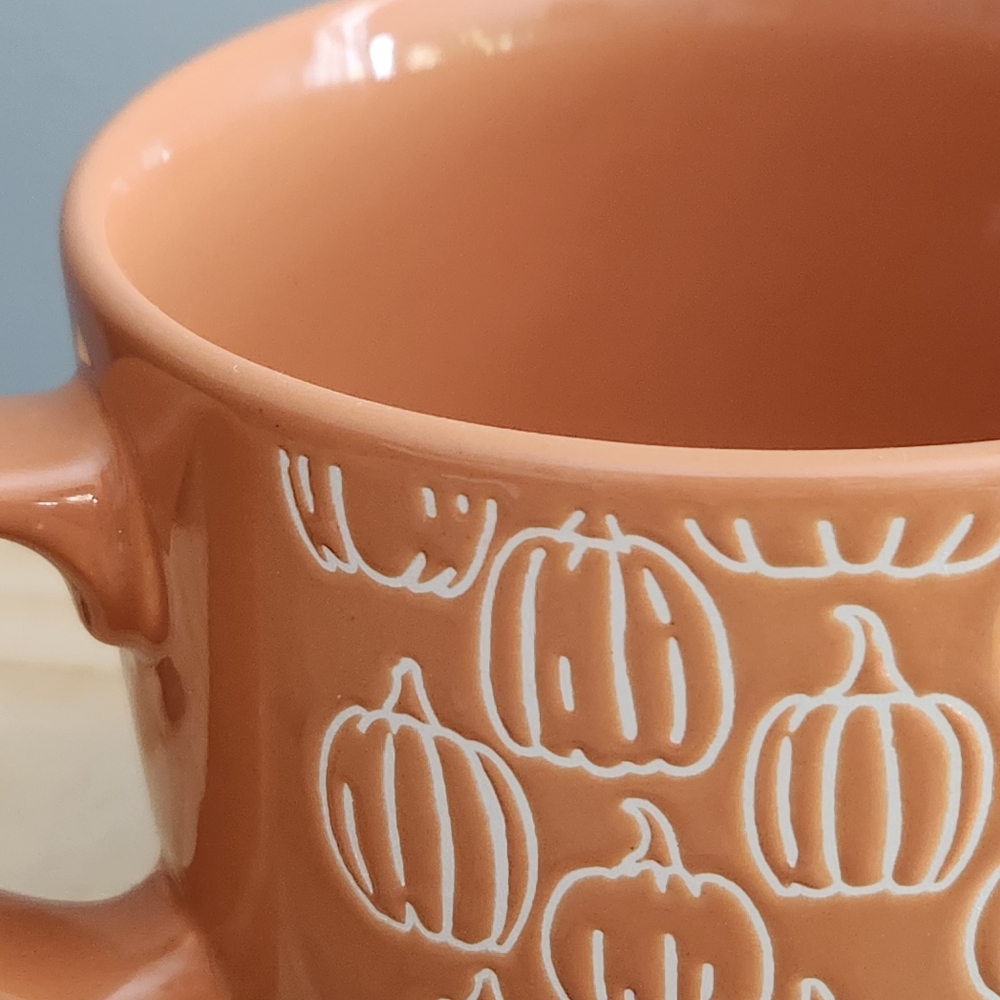 Fall Pumpkin Oversized Ceramic Terracotta Color Mug - Picture 12 of 15